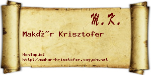 Makár Krisztofer névjegykártya